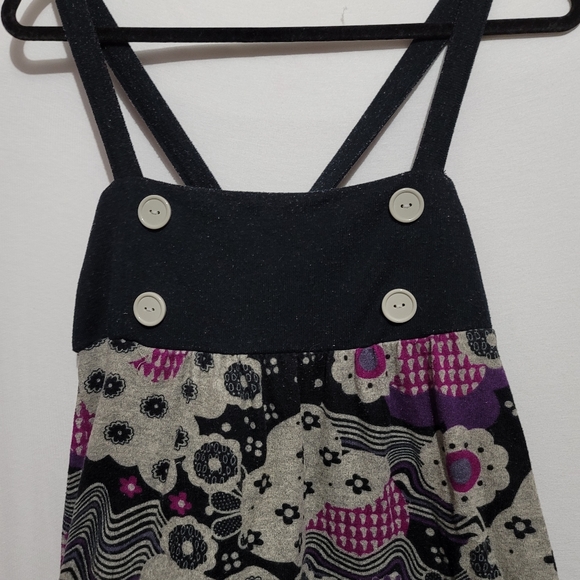 sweater tank top y2k chucky tank top gray flower with large button - Picture 9 of 10